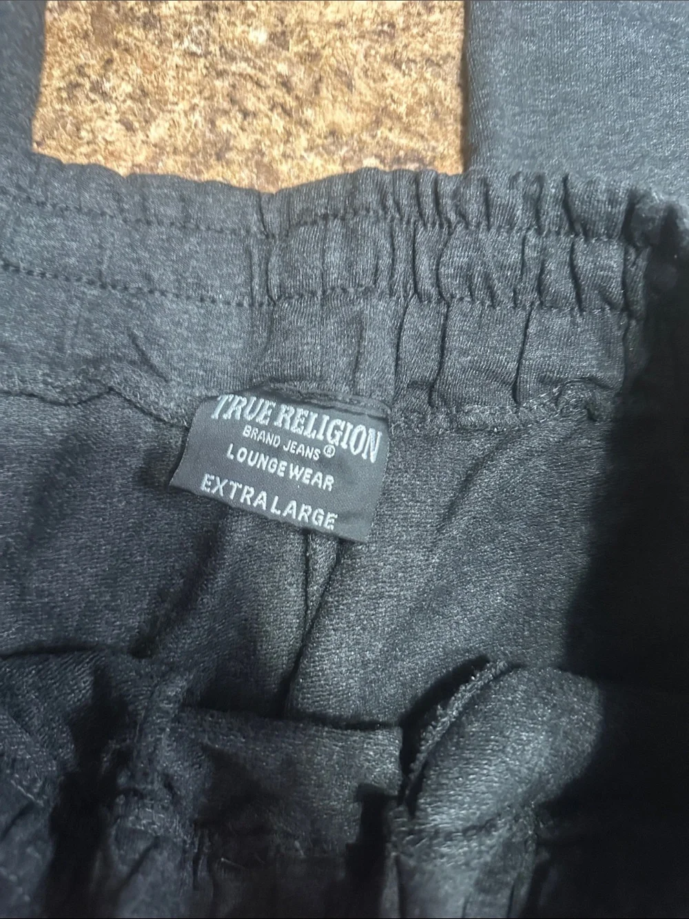 NWT True ReligionLoungewear  Charcoal Joggers with Gold Horseshoe Print XL